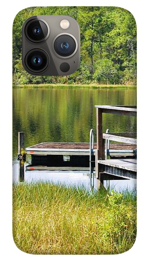 Serene Florida Lakeside Dock - Phone Case