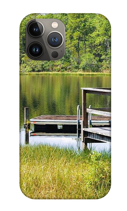 Serene Florida Lakeside Dock - Phone Case