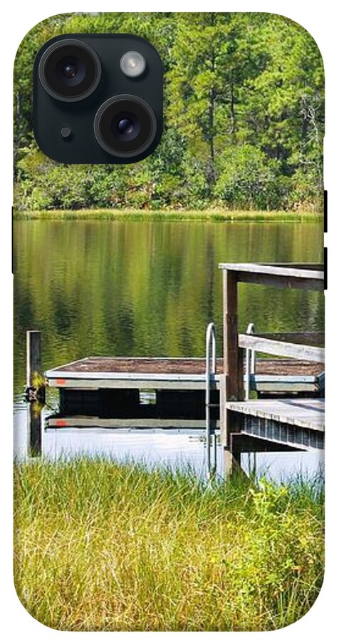 Serene Florida Lakeside Dock - Phone Case