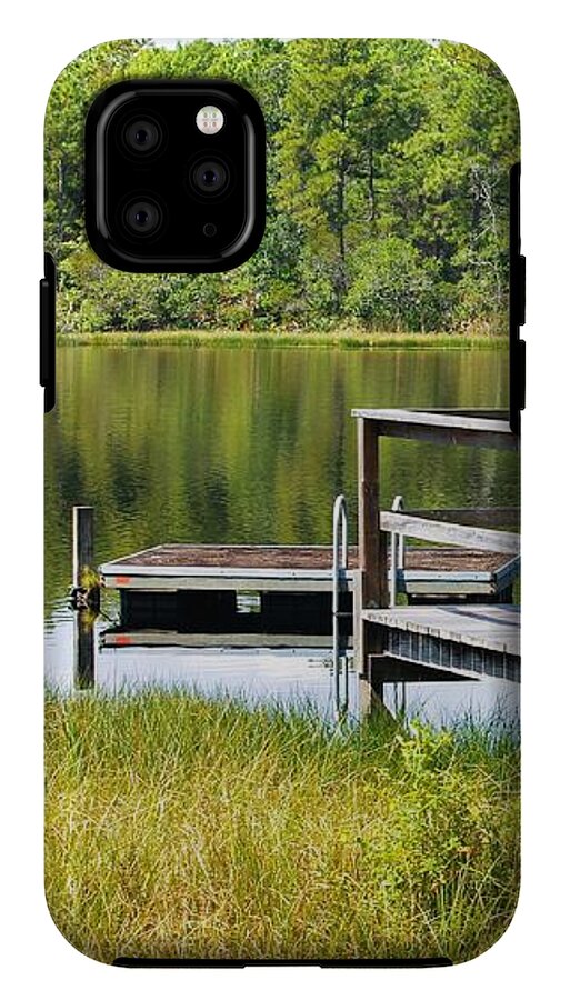 Serene Florida Lakeside Dock - Phone Case