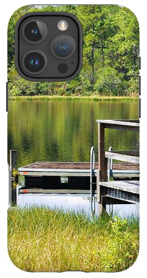 Serene Florida Lakeside Dock - Phone Case