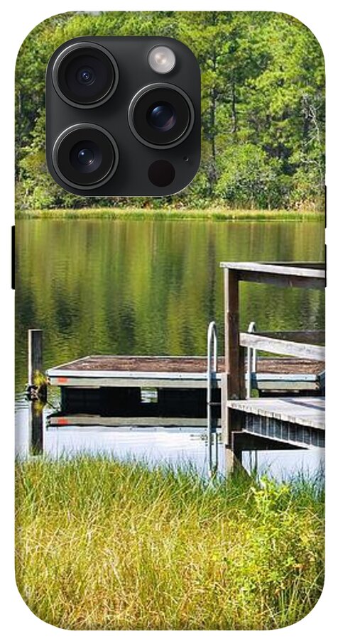 Serene Florida Lakeside Dock - Phone Case