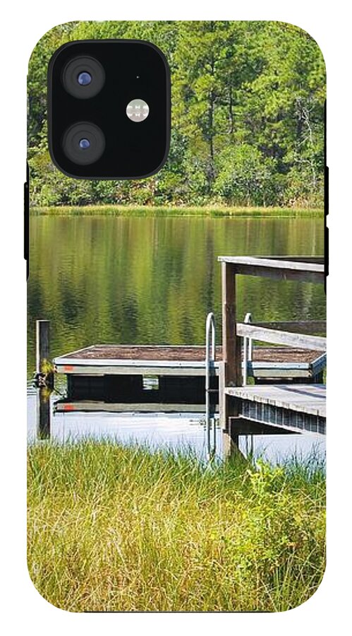 Serene Florida Lakeside Dock - Phone Case