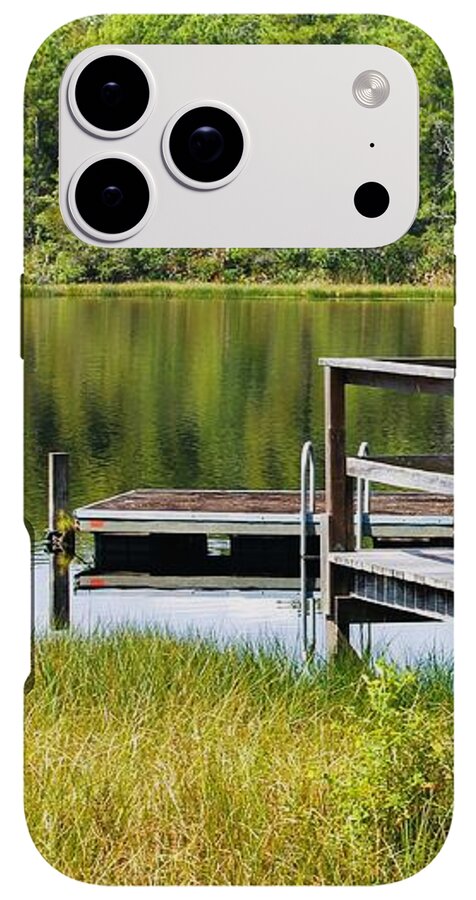 Serene Florida Lakeside Dock - Phone Case
