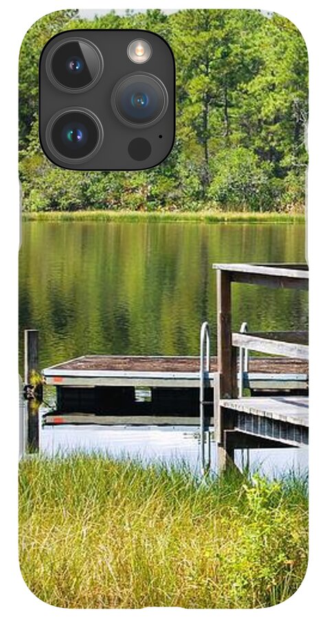 Serene Florida Lakeside Dock - Phone Case
