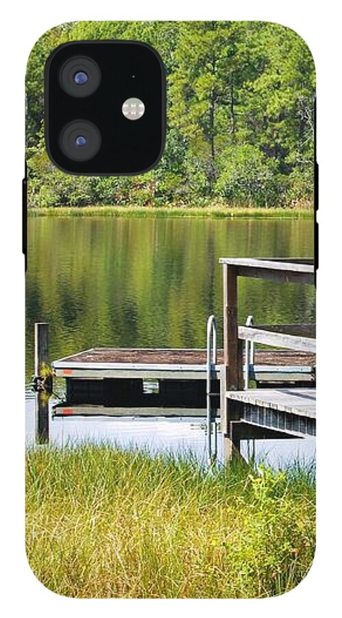 Serene Florida Lakeside Dock - Phone Case