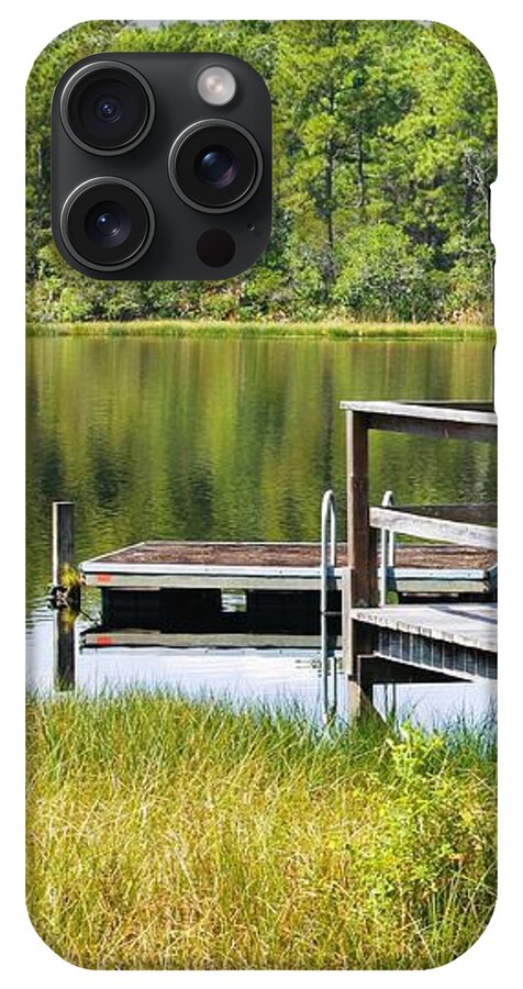 Serene Florida Lakeside Dock - Phone Case
