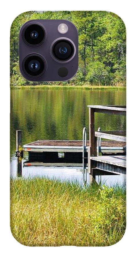 Serene Florida Lakeside Dock - Phone Case