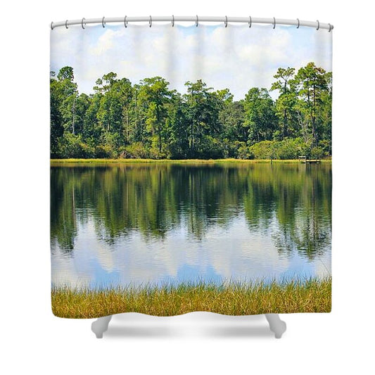 Serene Horse Shoe South Lake in Chuluota Florida - Shower Curtain