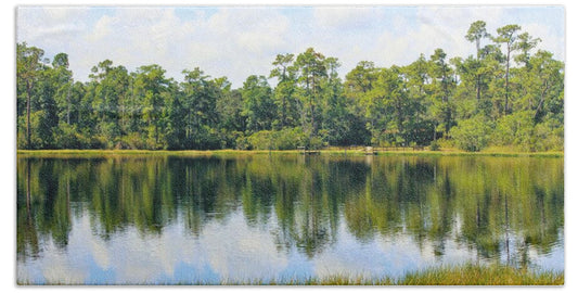 Serene Horse Shoe South Lake in Chuluota Florida - Bath Towel