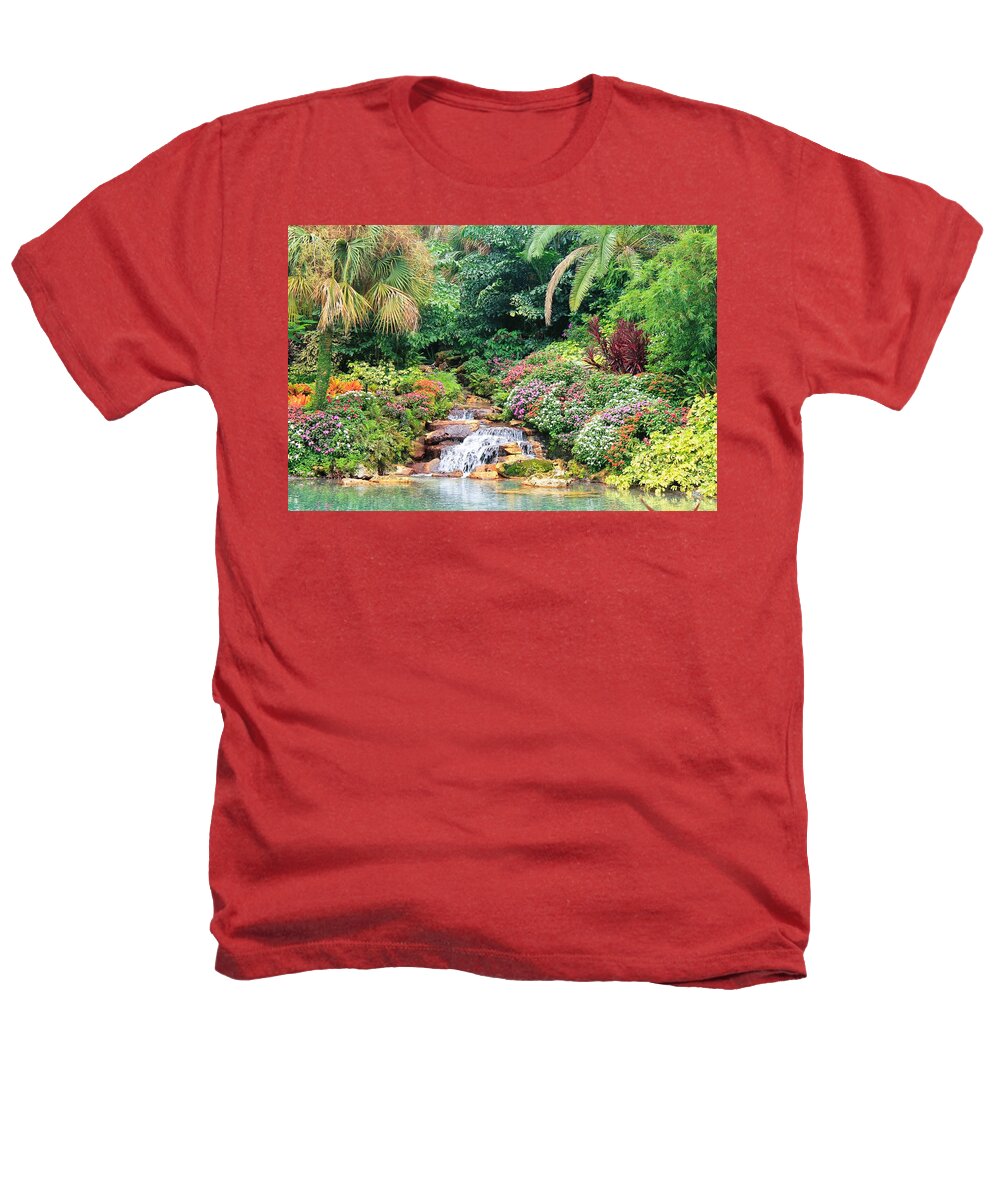 Serene Tropical Garden and Waterfall in Orlando, Florida - Heathers T-Shirt