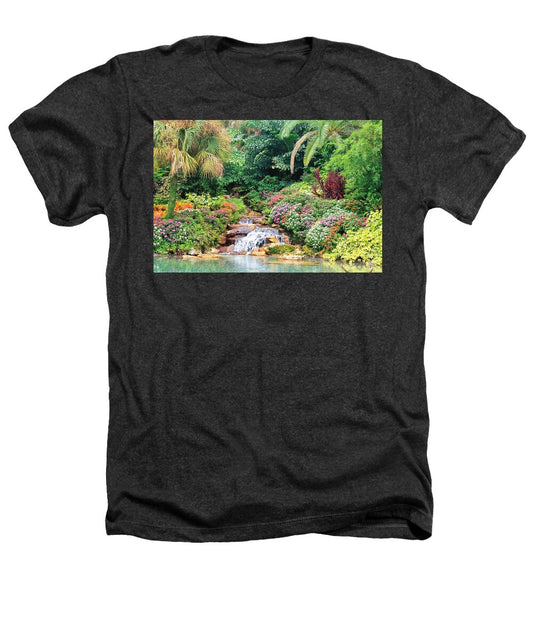 Serene Tropical Garden and Waterfall in Orlando, Florida - Heathers T-Shirt