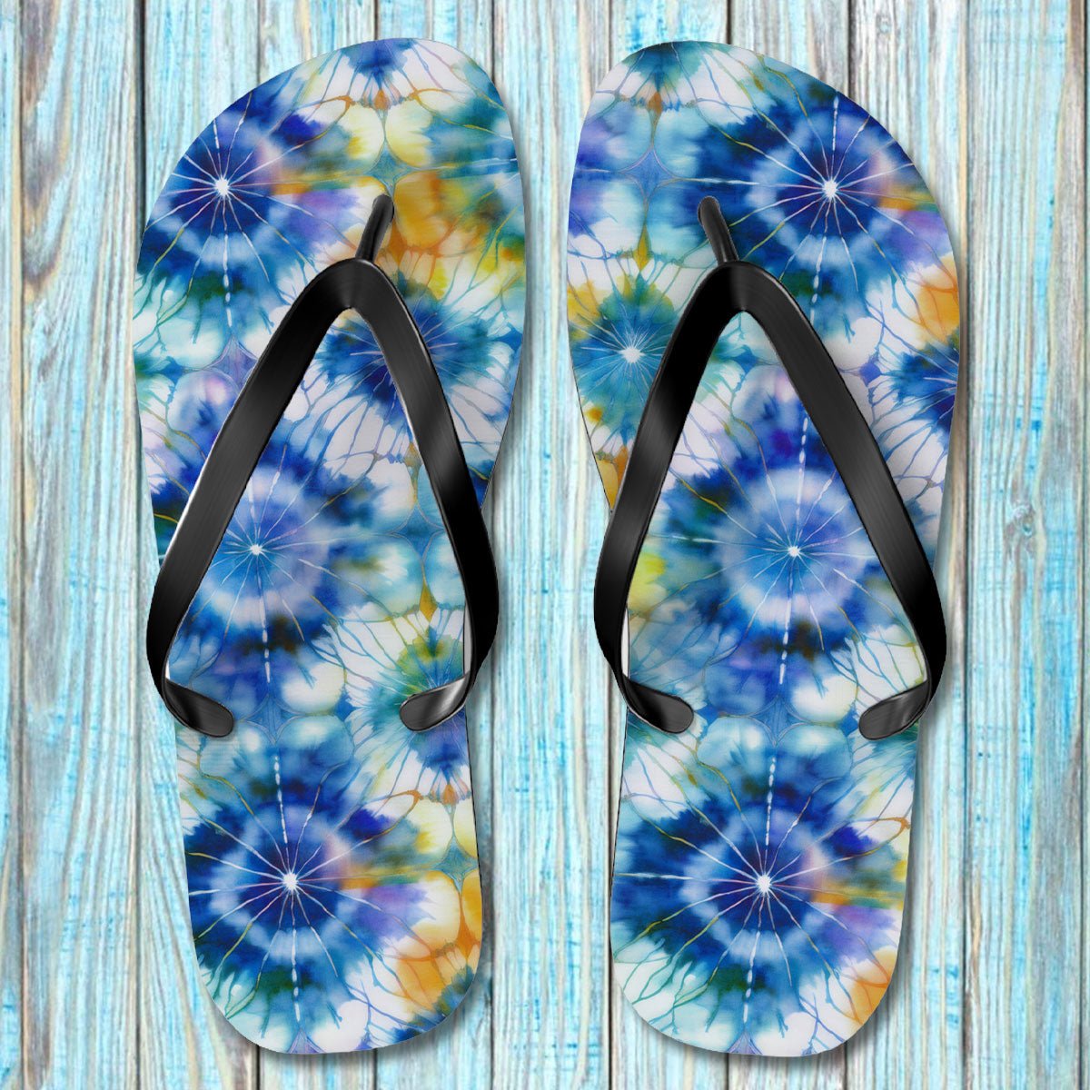 Shibori Tie-Dye Flip Flops 🩴 Summer Beach Sandals