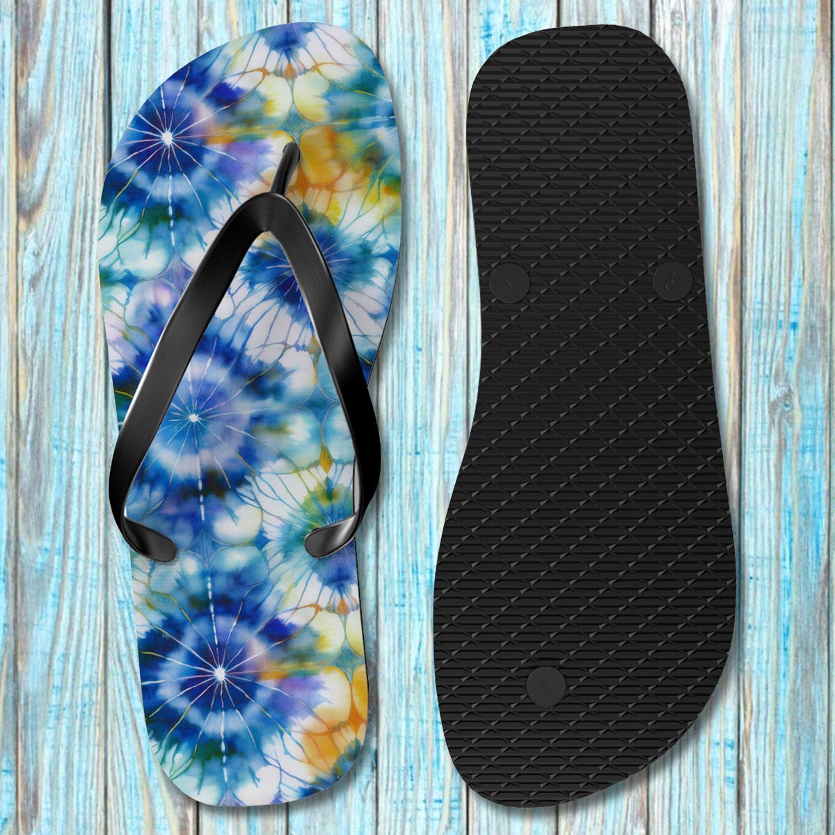 Shibori Tie-Dye Flip Flops 🩴 Summer Beach Sandals
