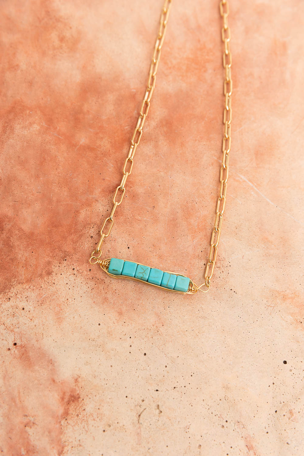 Stacked Turquoise Gold Chain Necklace