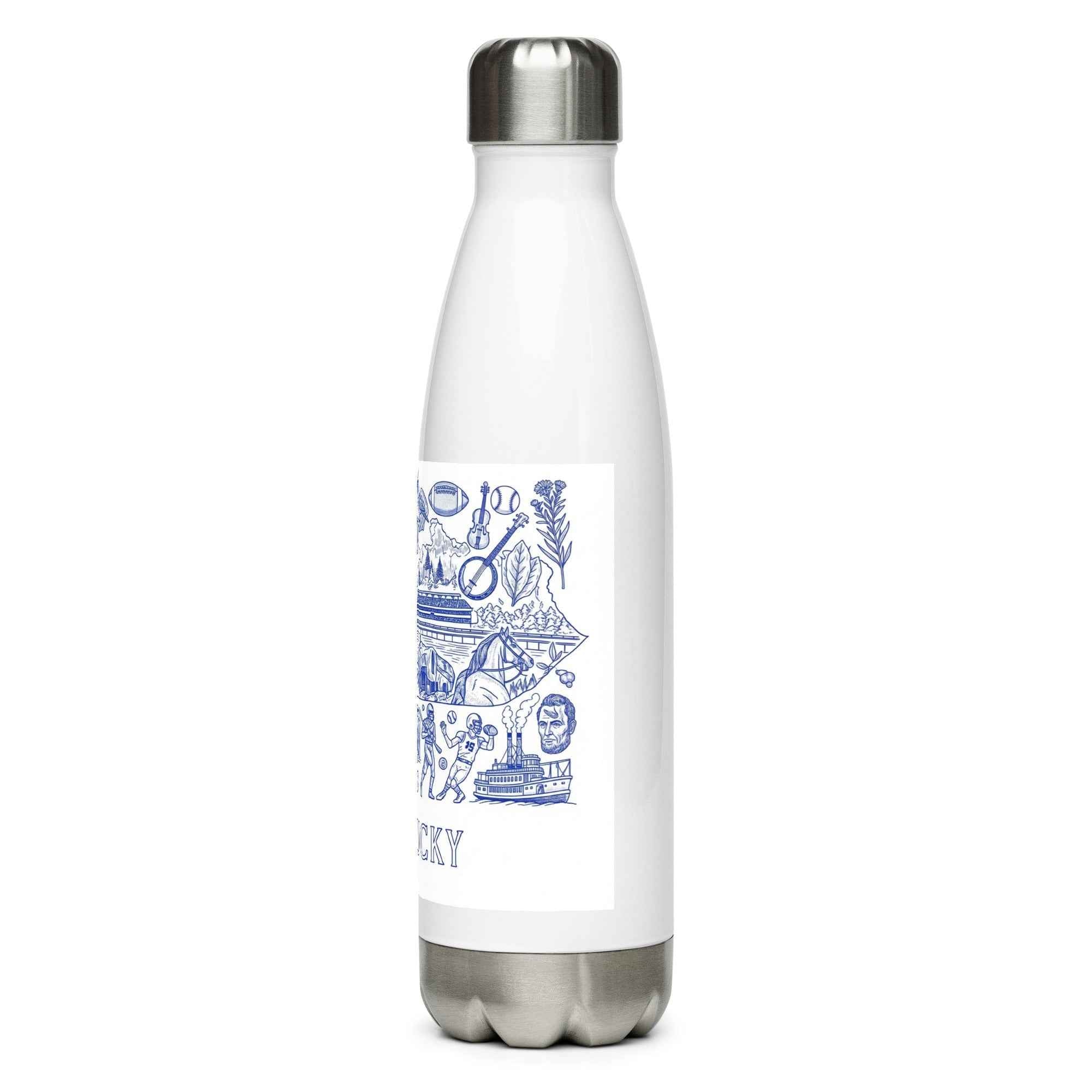 Kentucky Blue Ink Stainless Steel Water Bottle