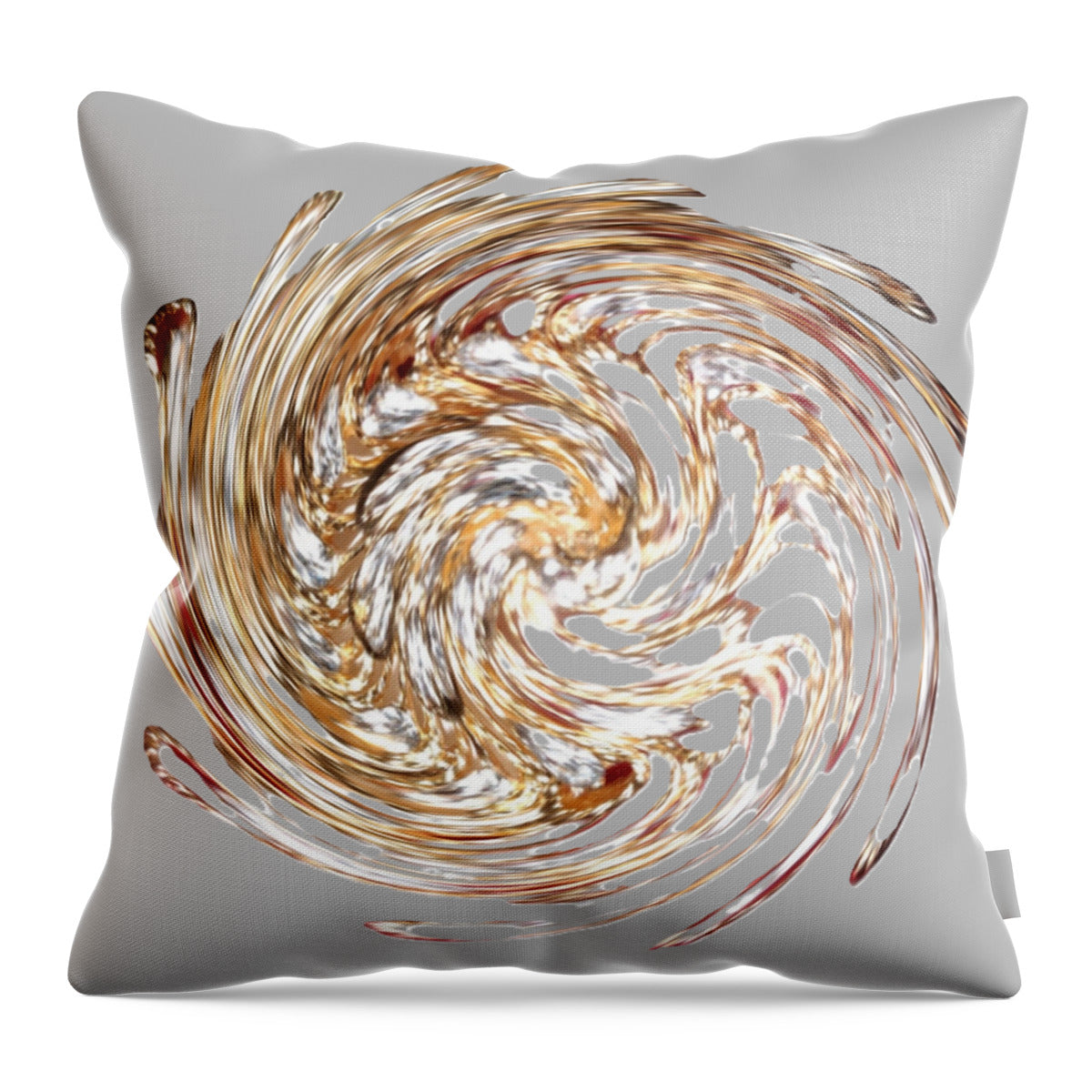 Swirling Metallic Whirlpool - Throw Pillow