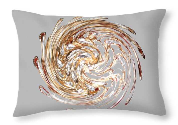 Swirling Metallic Whirlpool - Throw Pillow