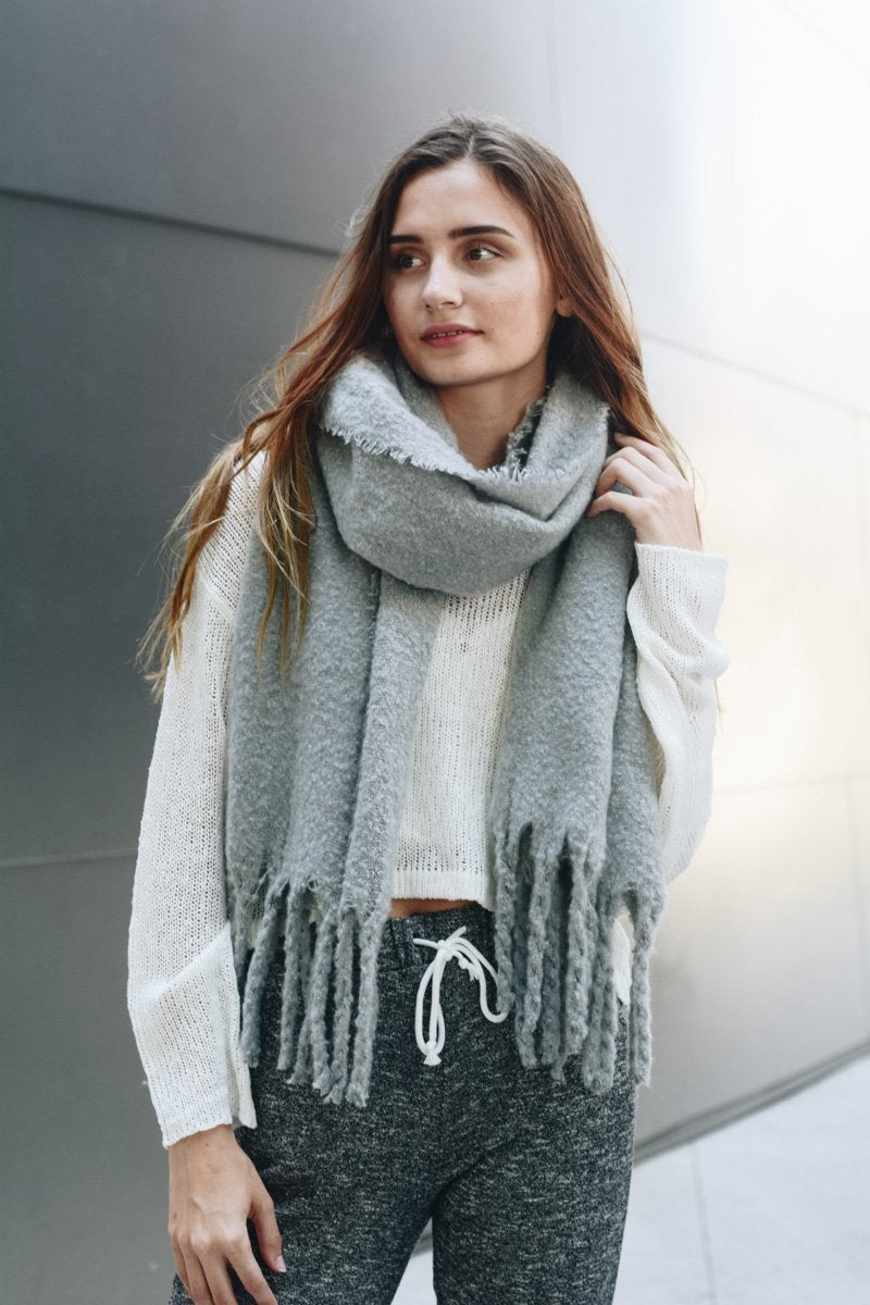 Tassel Trim Blanket Scarf