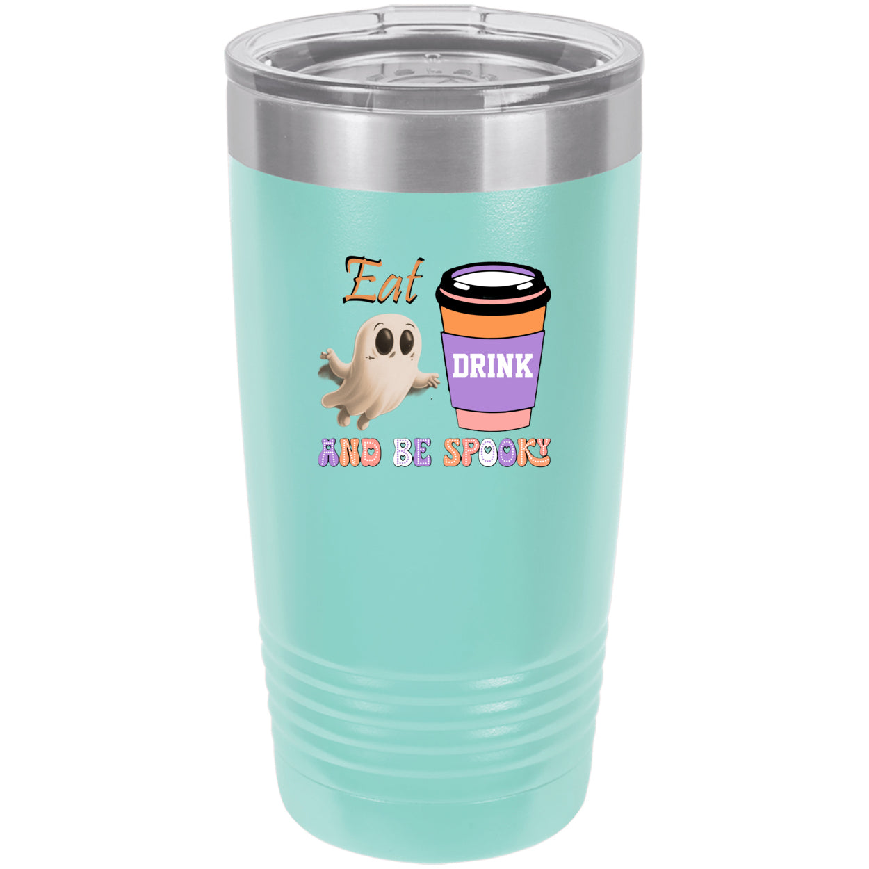 Eat Drink and Be Spooky Polar Camel 20 oz Vacuum Insulated Ringneck Tumbler with Clear Lid