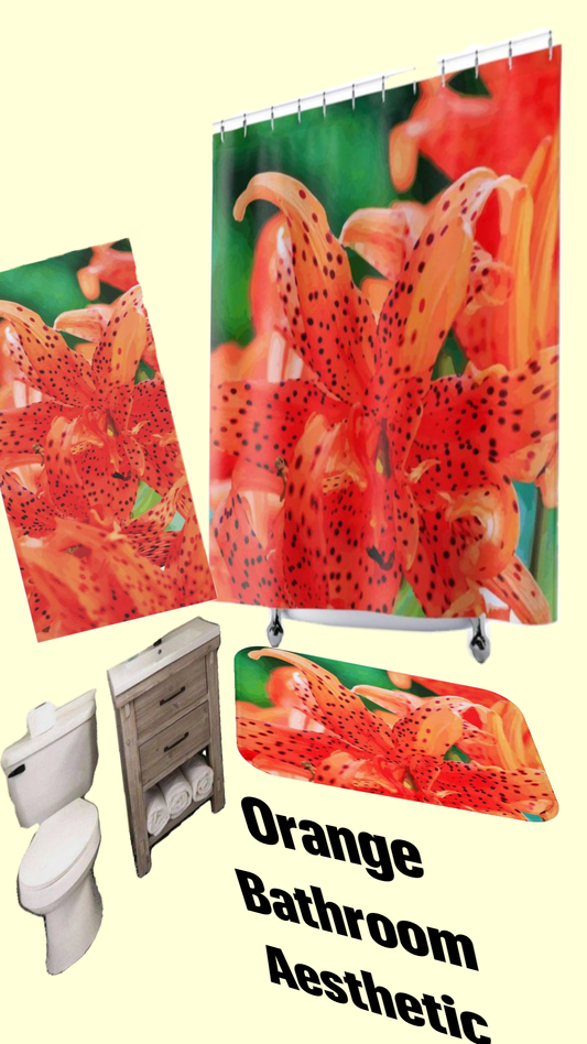 Orange Tiger Lily Bathroom Bundle