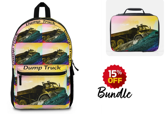 Paquete de mochila con forma de camión volquete