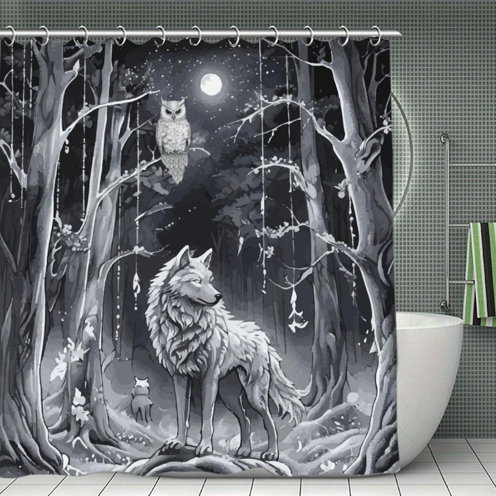 Ethereal Wolf in the Moonlight Bathroom Bundle