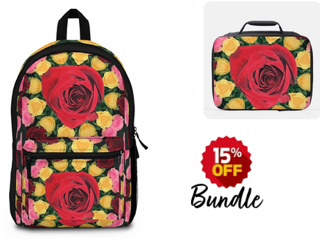 Red Rose Garden Backpack Bundle