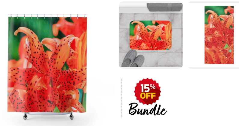 Orange Tiger Lily Bathroom Bundle