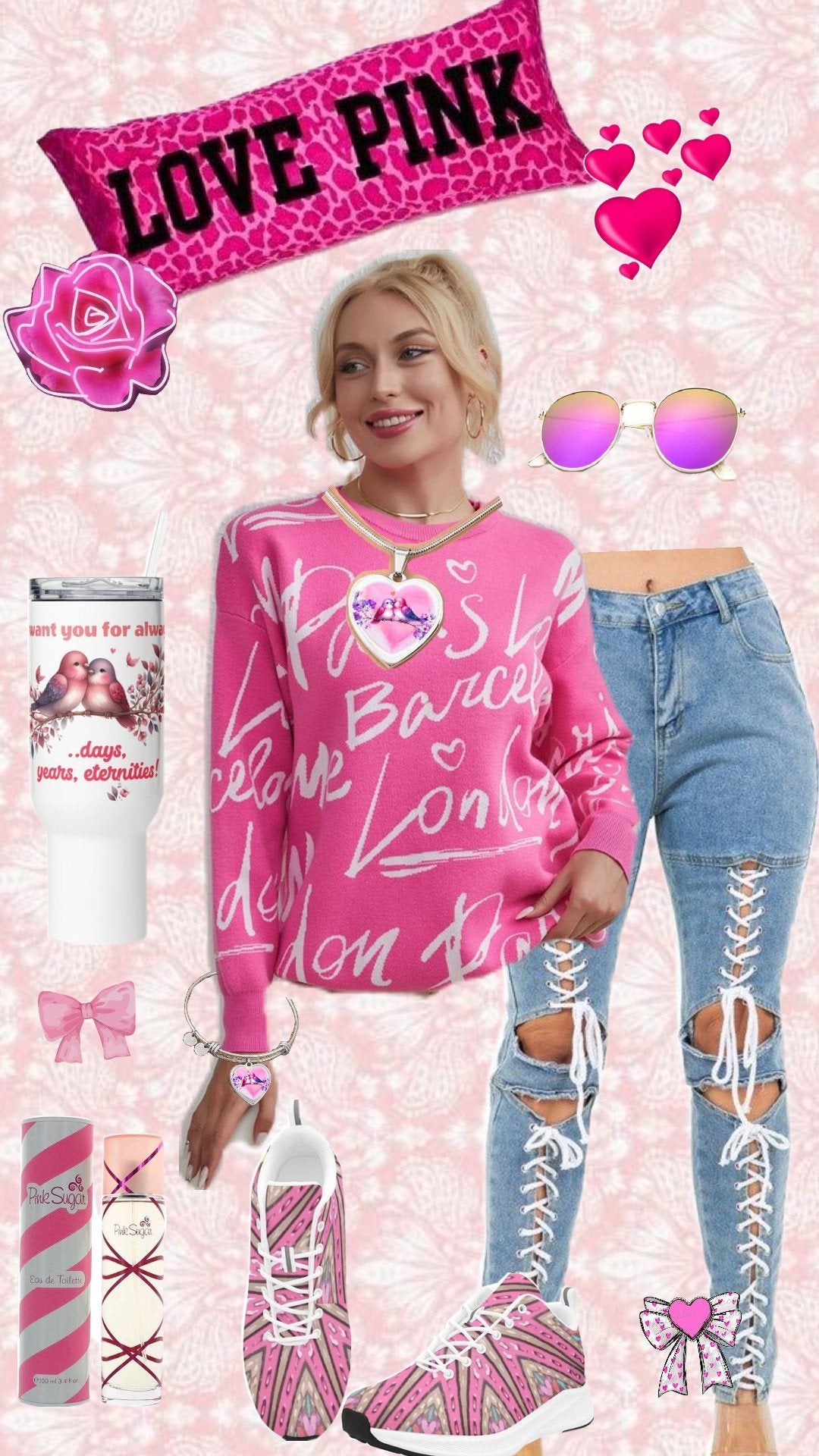 Women's Love Pink Mix & Match Outfit Bundle