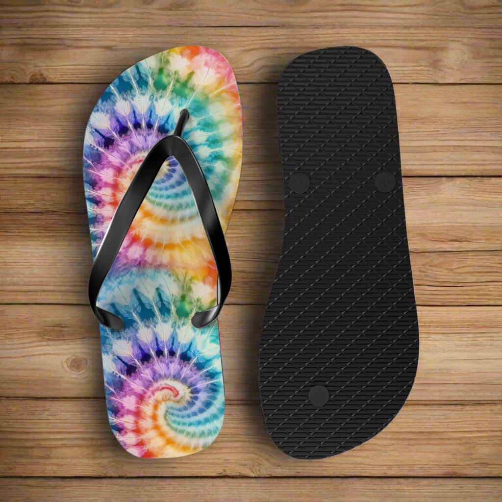 Colorful Tie-Dye Flip-Flops | Beach Sandal Flips