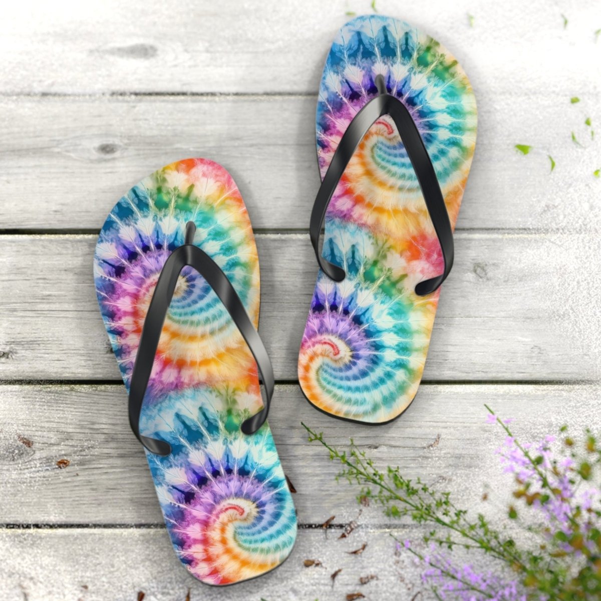 Colorful Tie-Dye Flip-Flops | Beach Sandal Flips