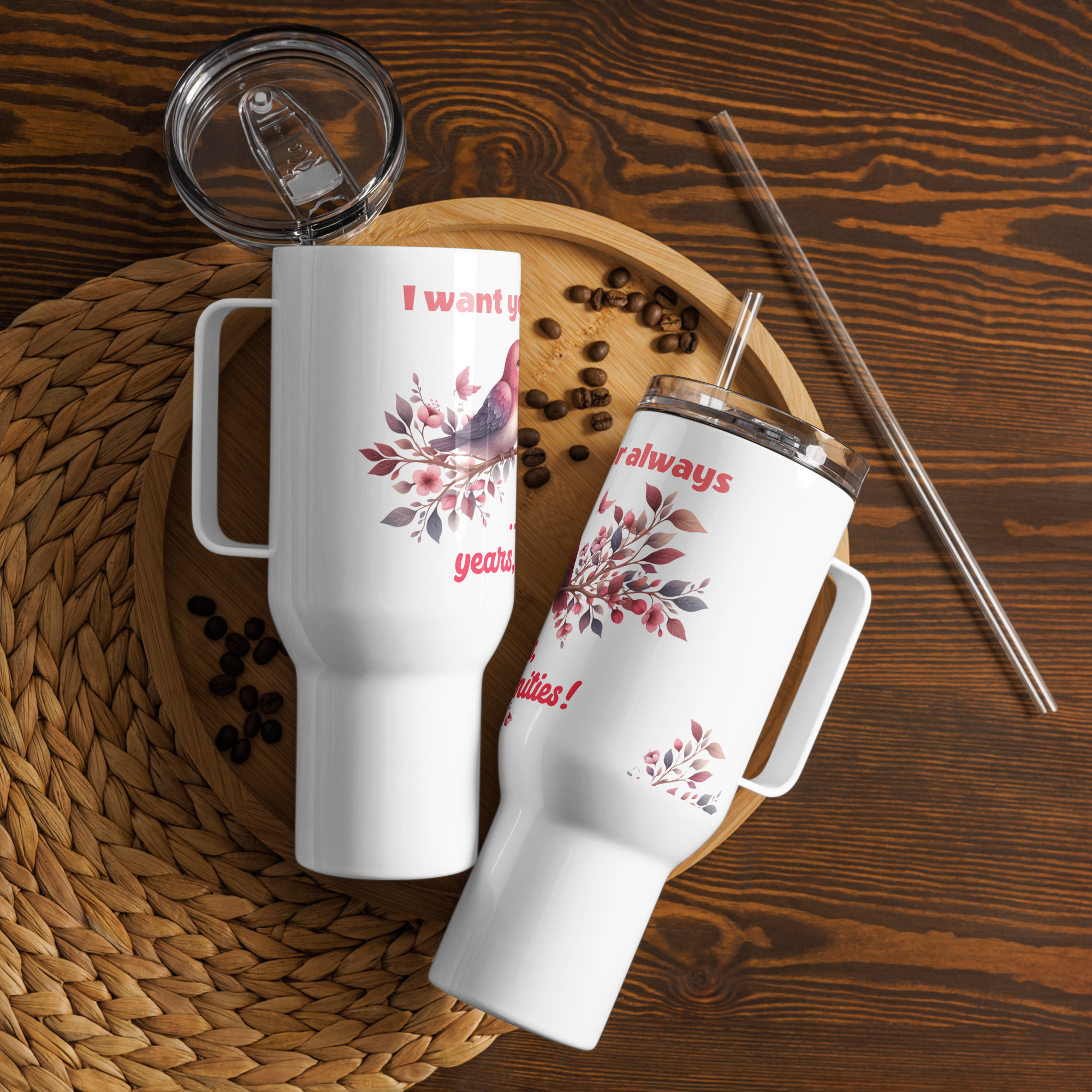 Valentine's Day I Want You for Always Tumbler Travel Mug with Handle