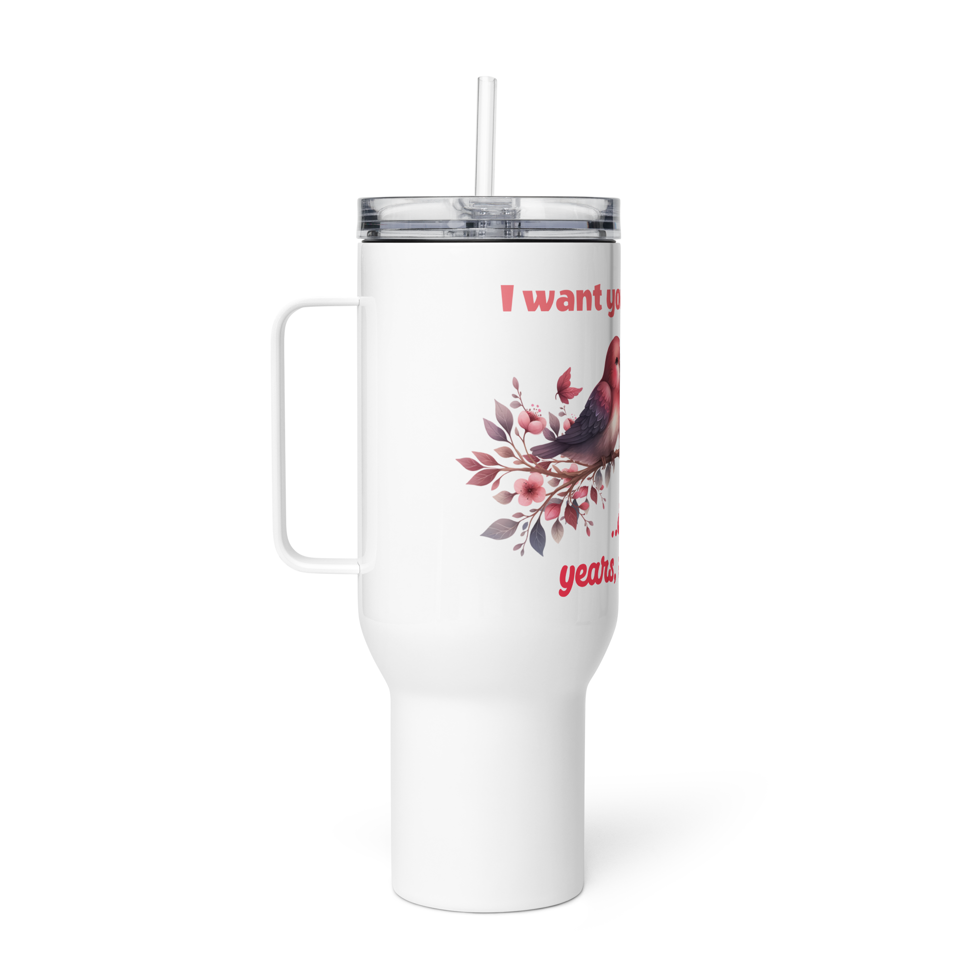 Valentine's Day I Want You for Always Tumbler Travel Mug with Handle