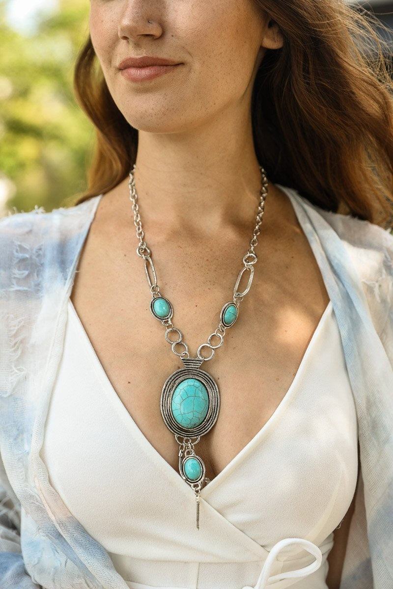 Turquoise Bolo Necklace