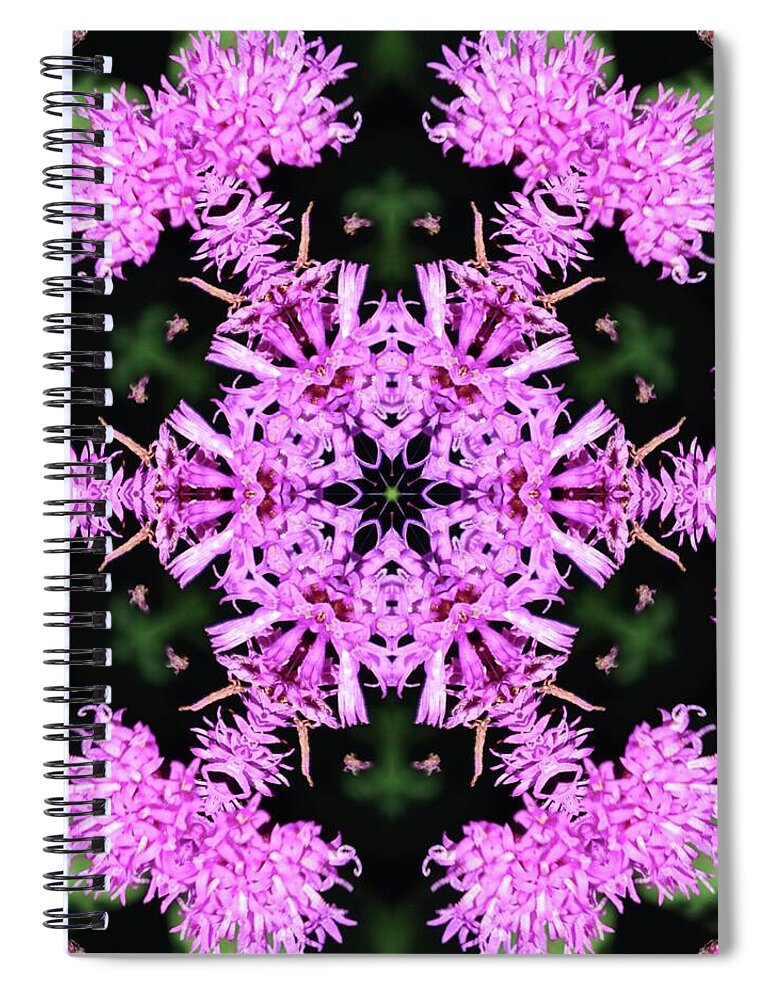Vibrant Symmetrical Blossoms - Spiral Notebook