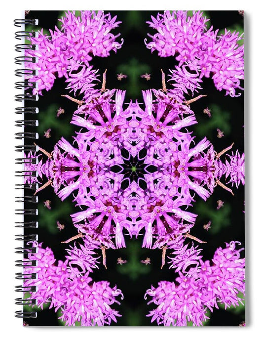 Vibrant Symmetrical Blossoms - Spiral Notebook