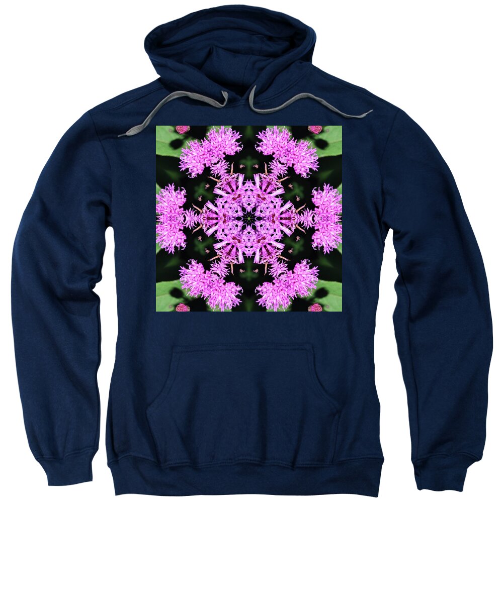 Vibrant Purple Symmetrical Blossoms Sweatshirt Hoodie