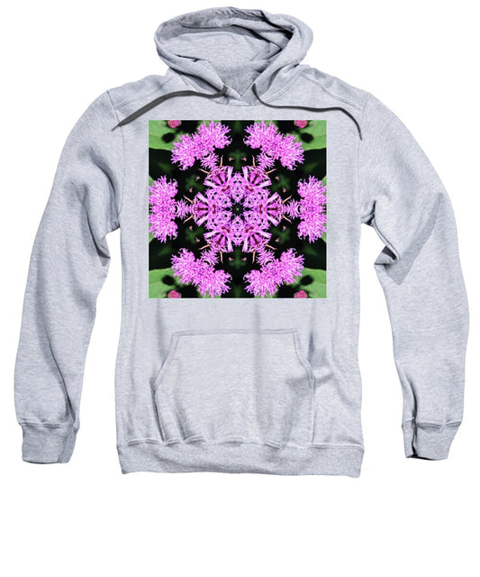Vibrant Purple Symmetrical Blossoms Sweatshirt Hoodie