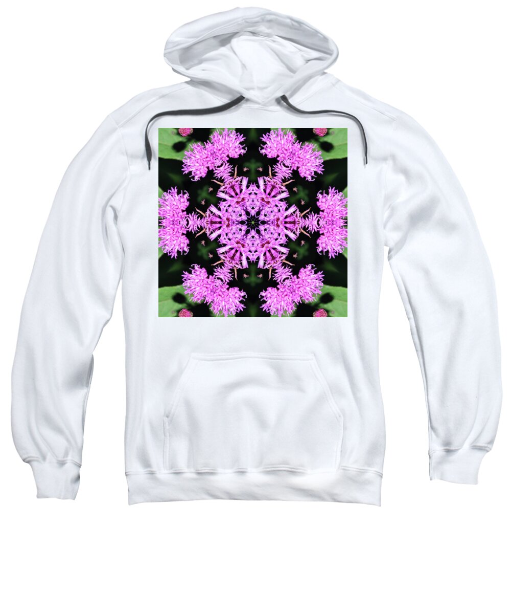 Vibrant Purple Symmetrical Blossoms Sweatshirt Hoodie