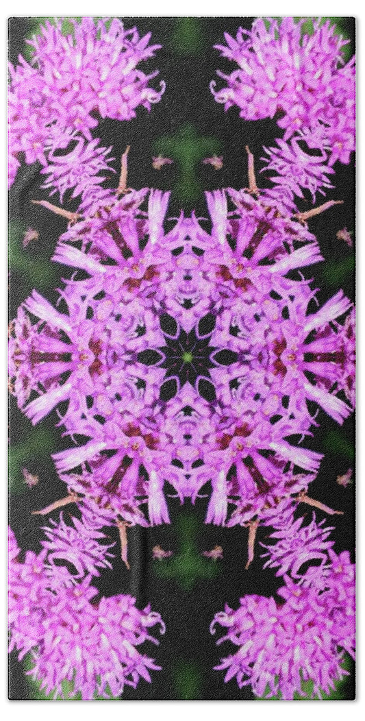 Vibrant Symmetrical Blossoms Beach Towel