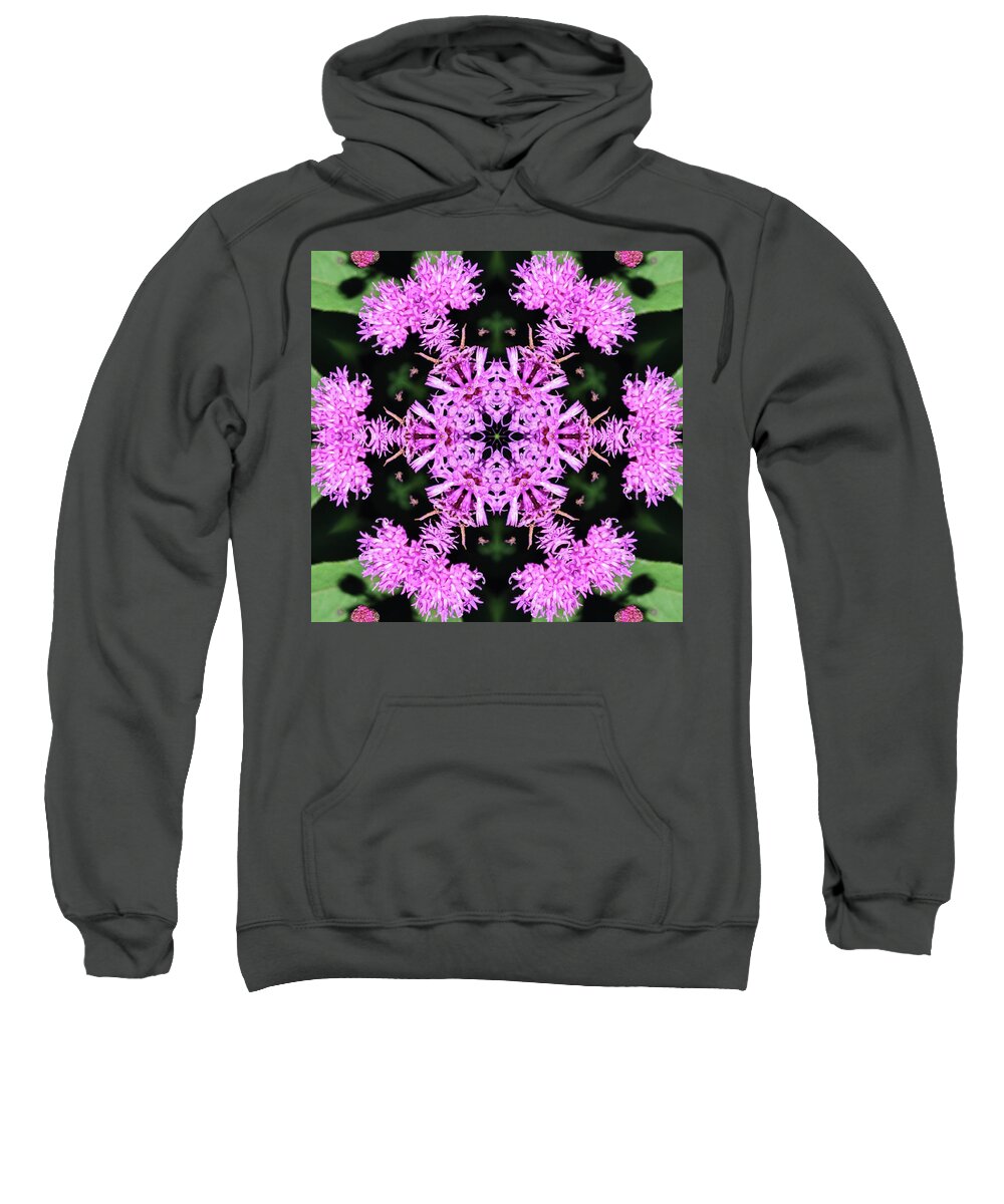 Vibrant Purple Symmetrical Blossoms Sweatshirt Hoodie