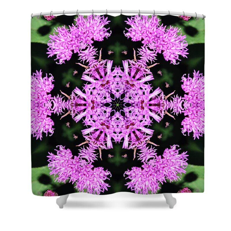 Vibrant Symmetrical Blossoms - Shower Curtain