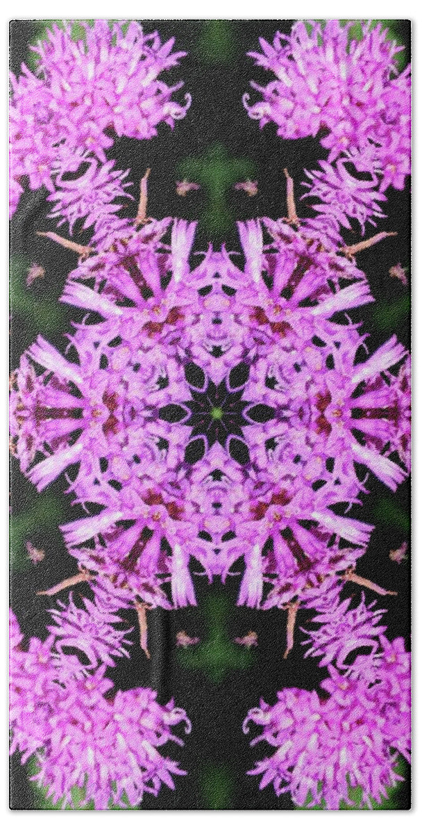 Vibrant Symmetrical Blossoms Beach Towel