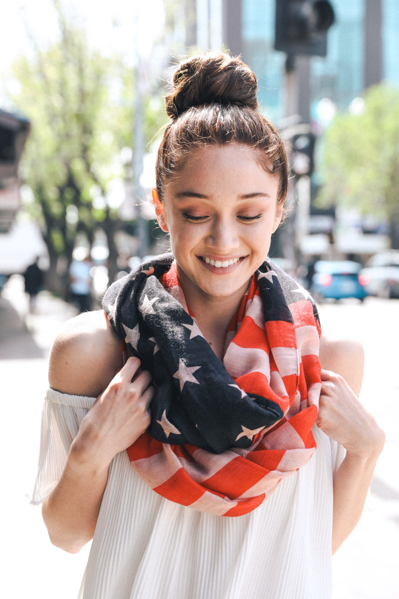 Vintage Style American Flag Scarf