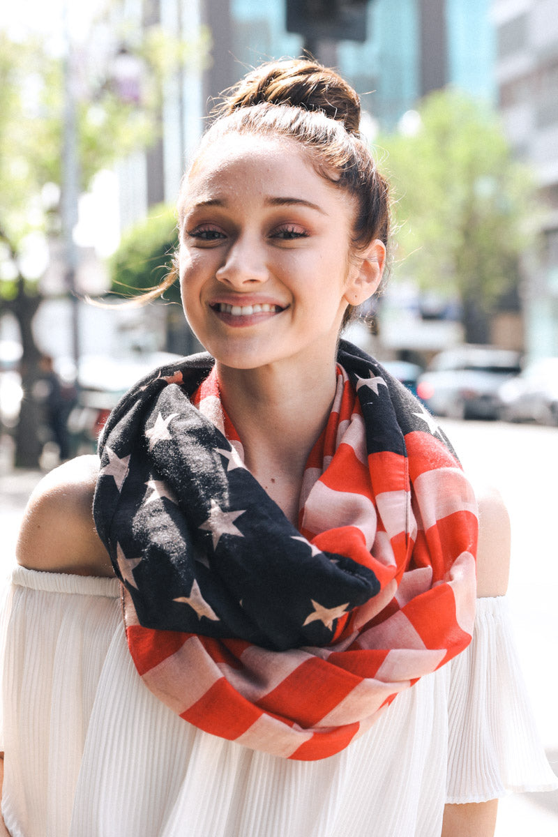 Vintage Style American Flag Scarf