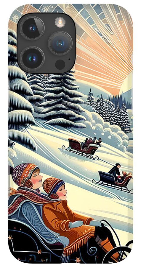 Winter Wonderland Sledding Adventure Mobile Phone Case