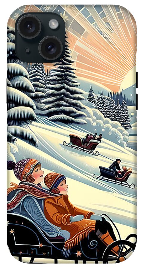 Winter Wonderland Sledding Adventure Mobile Phone Case