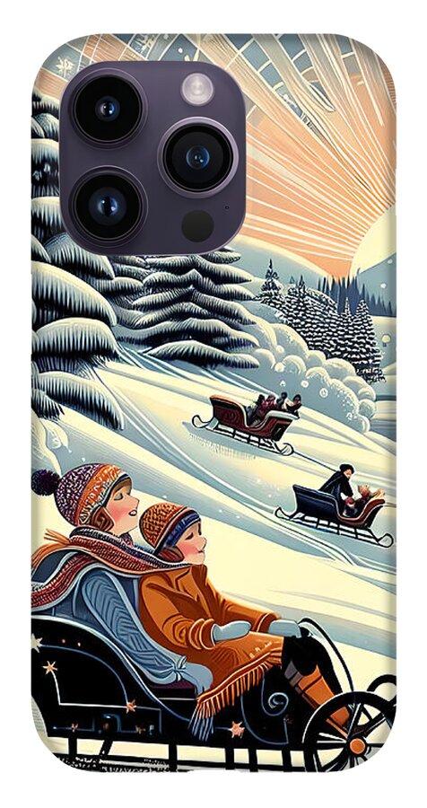 Winter Wonderland Sledding Adventure Mobile Phone Case