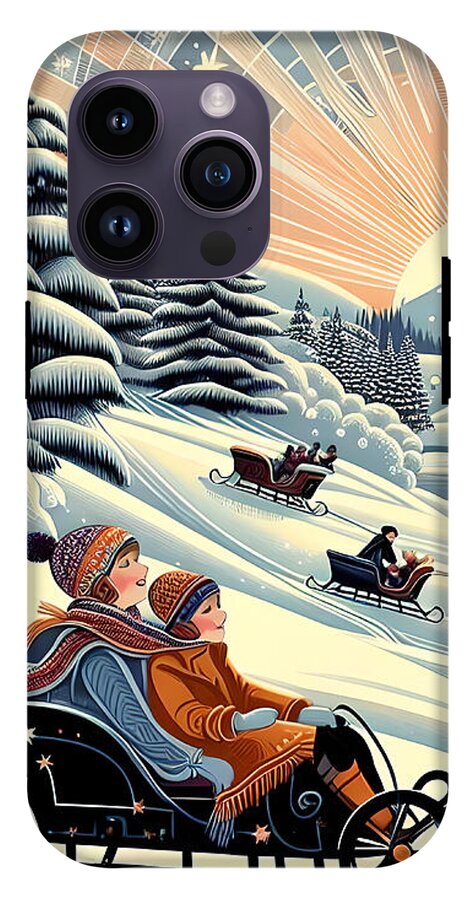 Winter Wonderland Sledding Adventure Mobile Phone Case